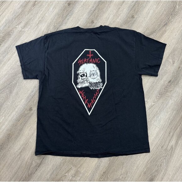 Vintage Y2K Slayer Slatanic Wehrmacht Skull Soldier Band Tee Album Tour Concert - Picture 2 of 16